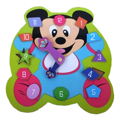 Jual Mainan Kayu Edukatif Jam Karakter  Mickey  Mouse  Kayu 