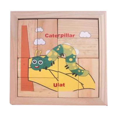 Jual Mainan Edukatif Puzzle Ulat - Balok, Puzzle Sablon 